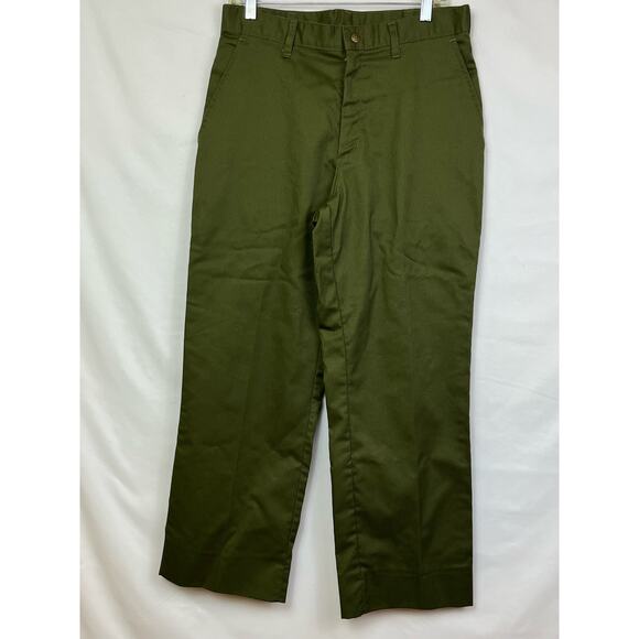 Boy Scout of America Boy's Size 31x29 (HEMMED) Green Straight Leg Pants - Picture 1 of 8